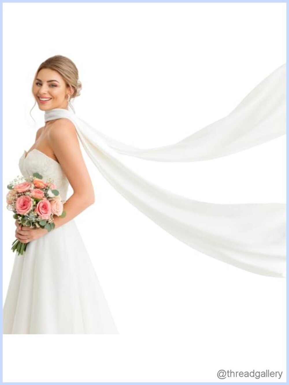 Long Tulle Bridal Scarf Sheer Wedding Wrap 141 Inch Minimalist
